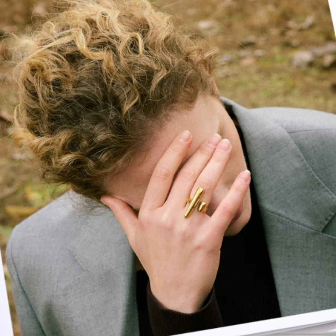 Anel Curlongo - Aço inoxidável