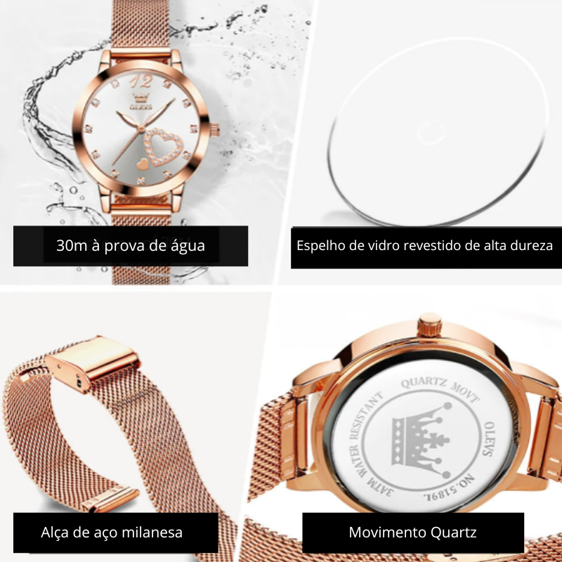 Relógio Feminino em Aço Inoxidável OLEVS
