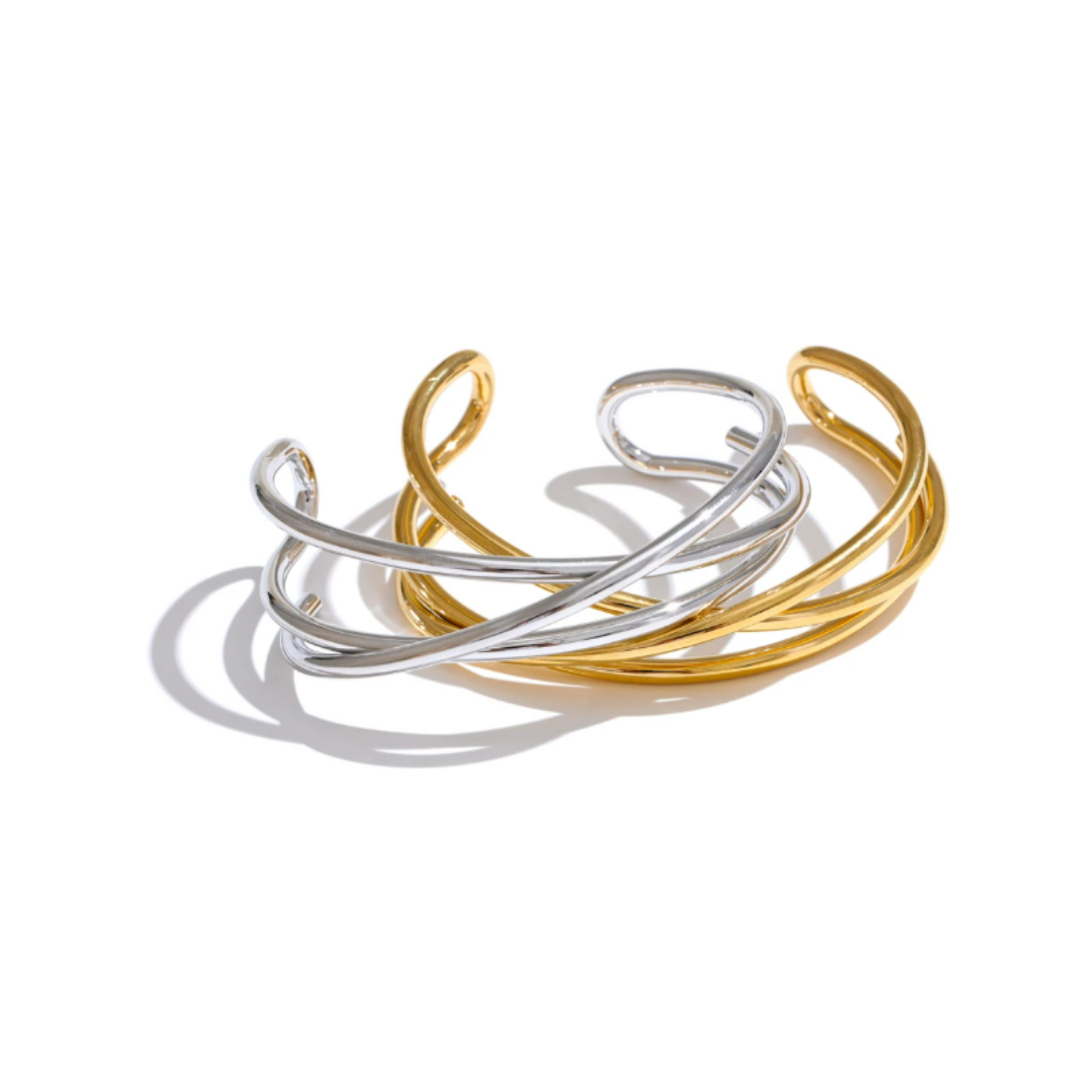 Bangle Cruzada - Aço inoxidável