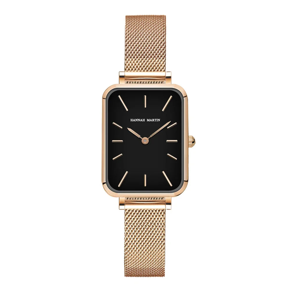 Relógio Fino em Aço Inoxidável Dourado fundo preto