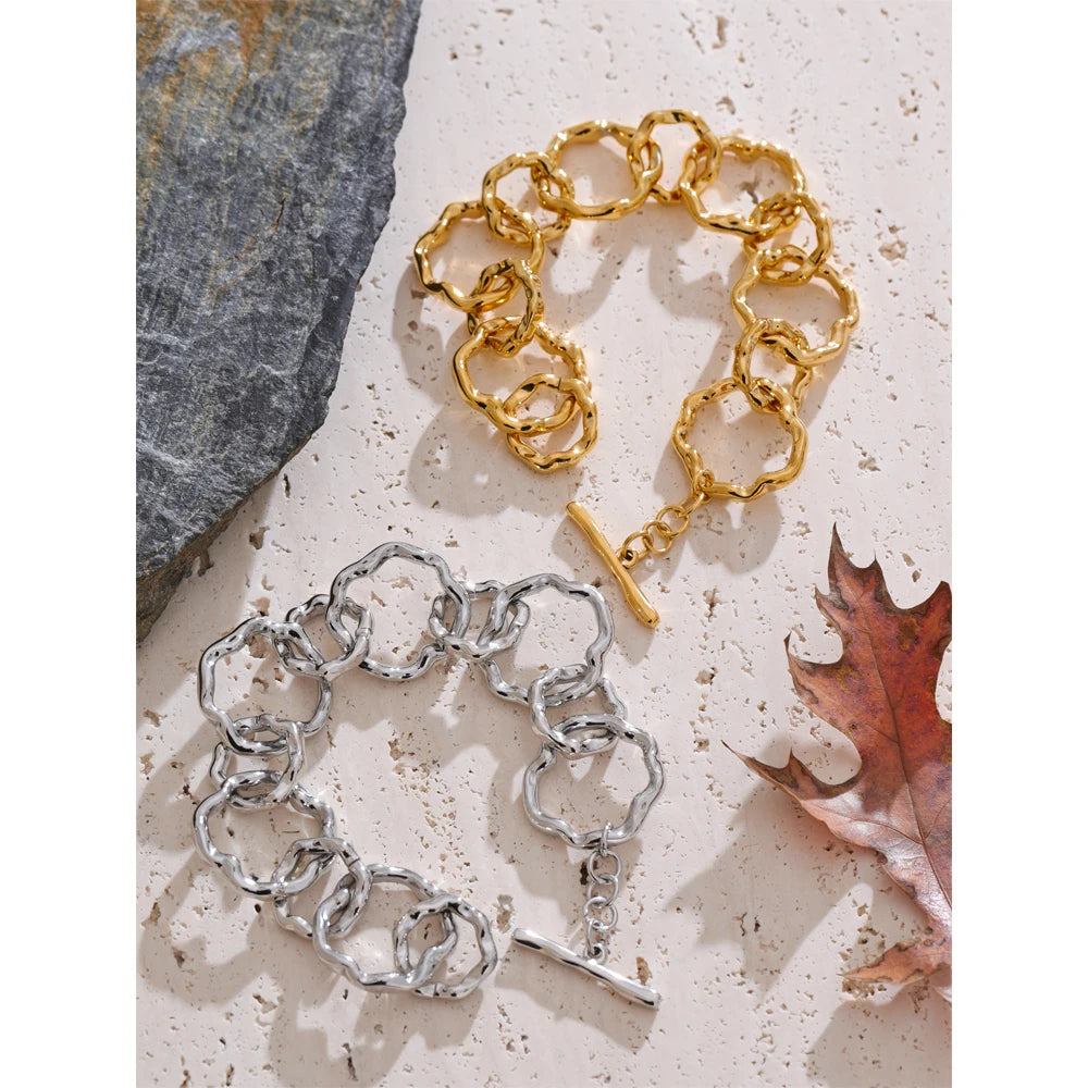 Pulseira de Corrente Elos - Aço inoxidável