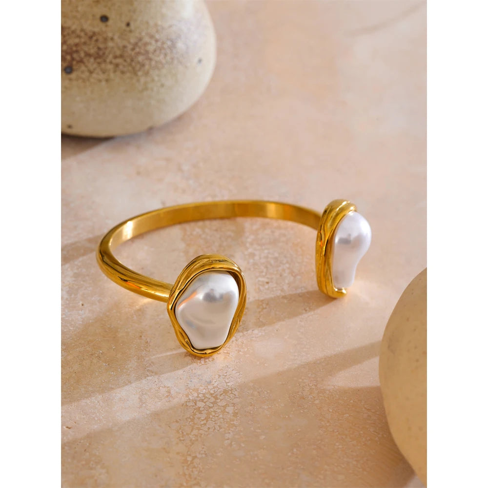 Bangle de Pérola - Aço inoxidável