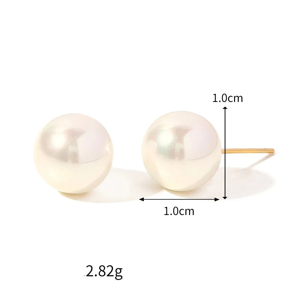 Brincos Femininos Pérola Bolas 1.0cm
