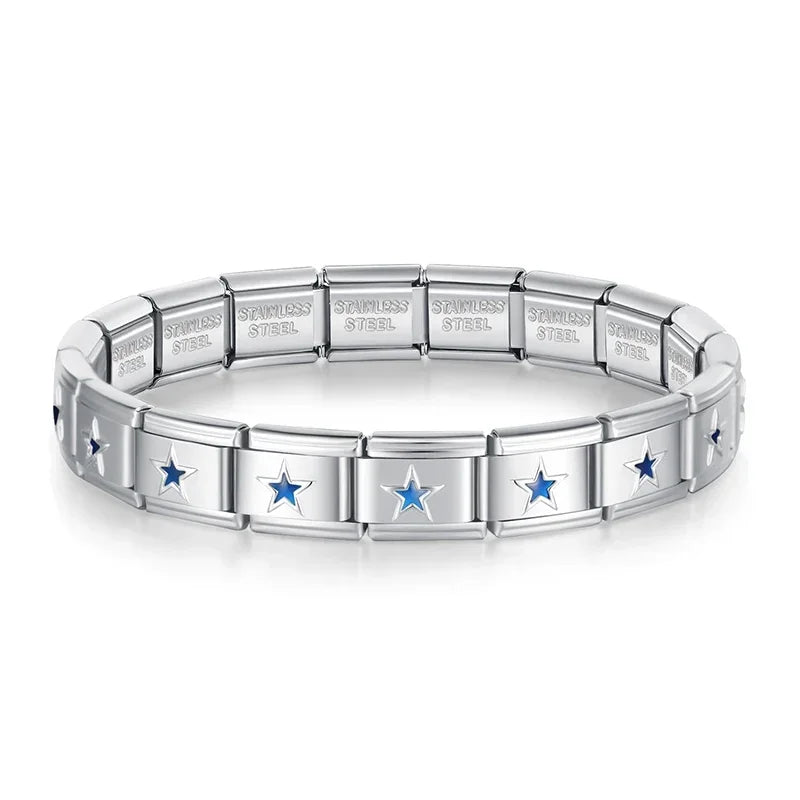 Pulseira Italiana em Aço Inoxidável Estrela