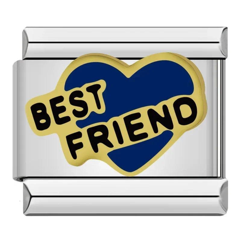 Charms Pulseira Italiana m Aço Inoxidável Best Friend