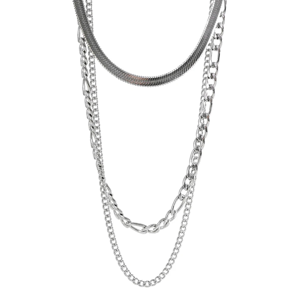 Colar de Aço Inox Multicamadas - inoxidável