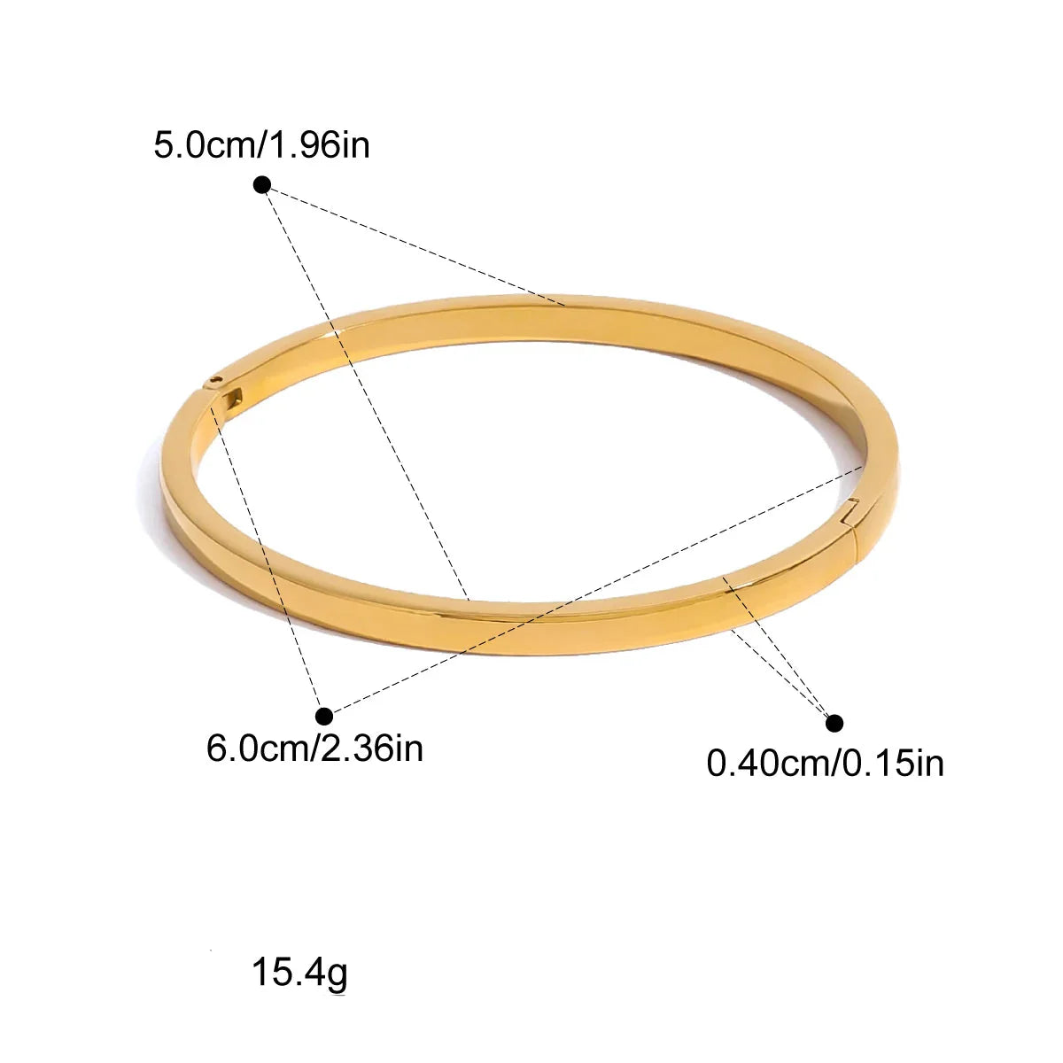 Pulseiras Rígidas em Aço Inoxidável 4cm Circular