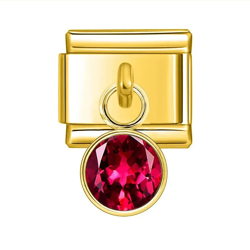 Pendentes Pulseira Italiana em Aço Inoxidável Vinho