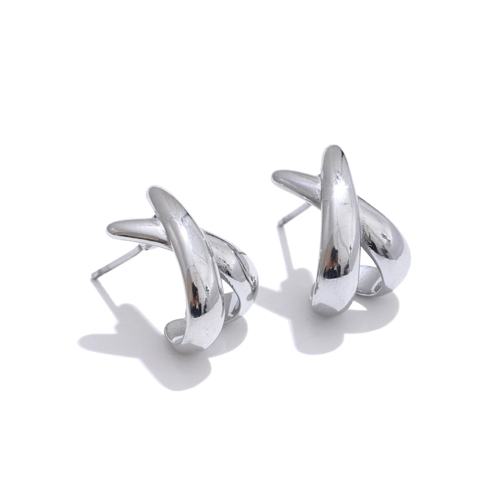 Brincos Minimalistas X-Shape - Aço inoxidável
