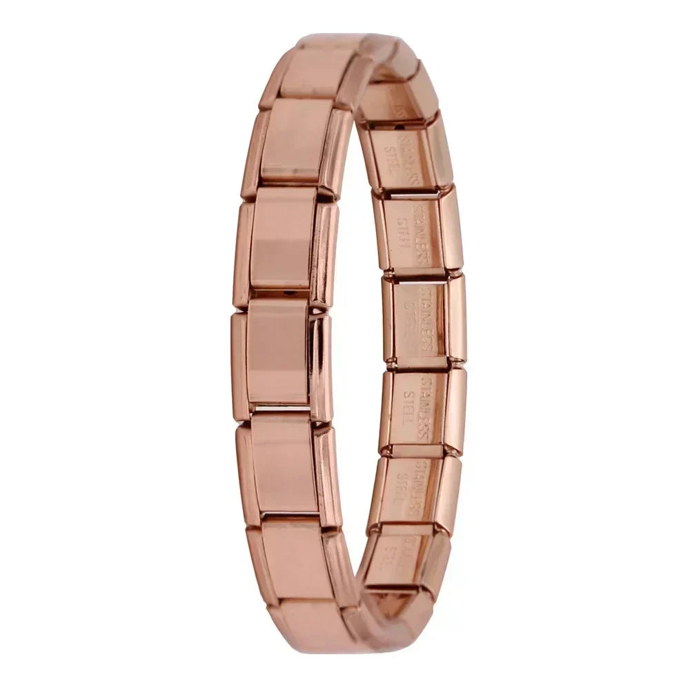Pulseiras Italianas Originais em Aço Inoxidável Rosa