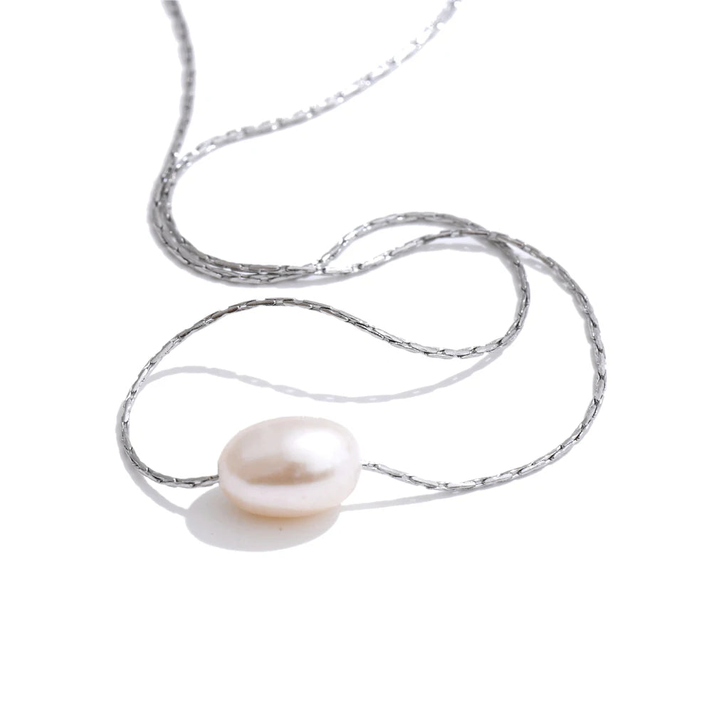 Colar Charme de Pérola - Aço inoxidável