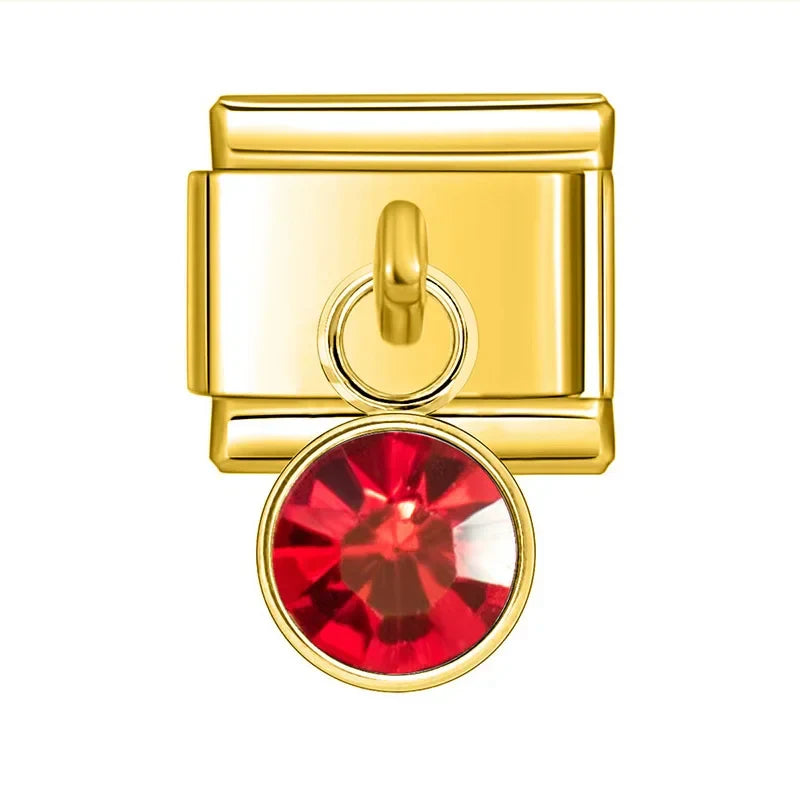 Pendentes Pulseira Italiana em Aço Inoxidável Vermelho