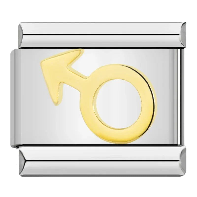 Charms Para Pulseira Italiana em Aço Inoxidável Masculino