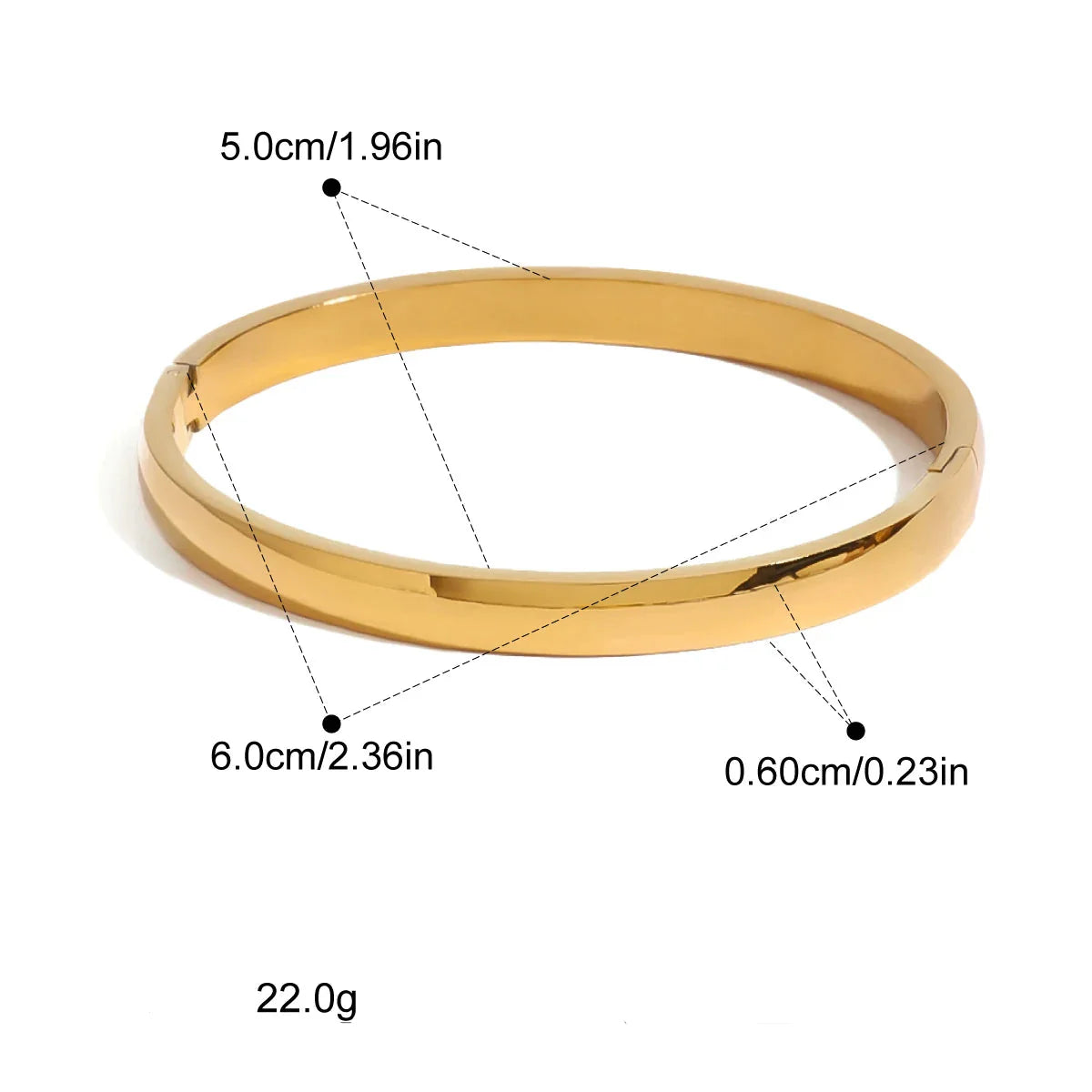 Pulseiras Rígidas em Aço Inoxidável 6cm Circular