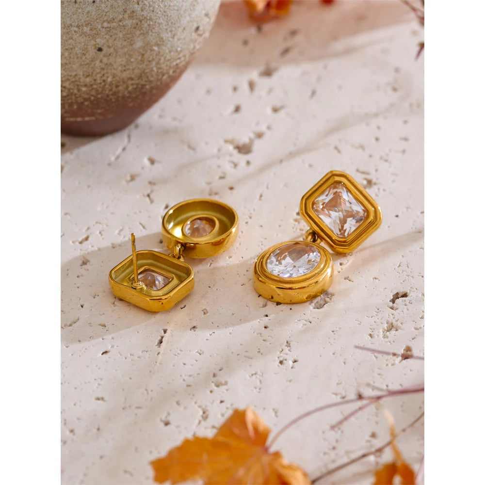 Brincos de Zircónia - Aço inoxidável