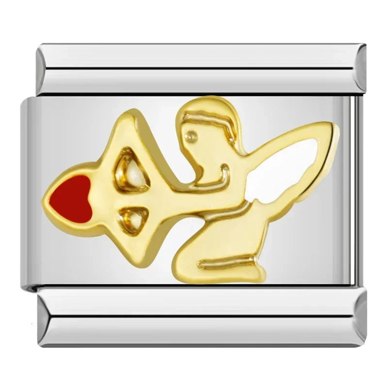 Charms Para Pulseira Italiana em Aço Inoxidável Cupido