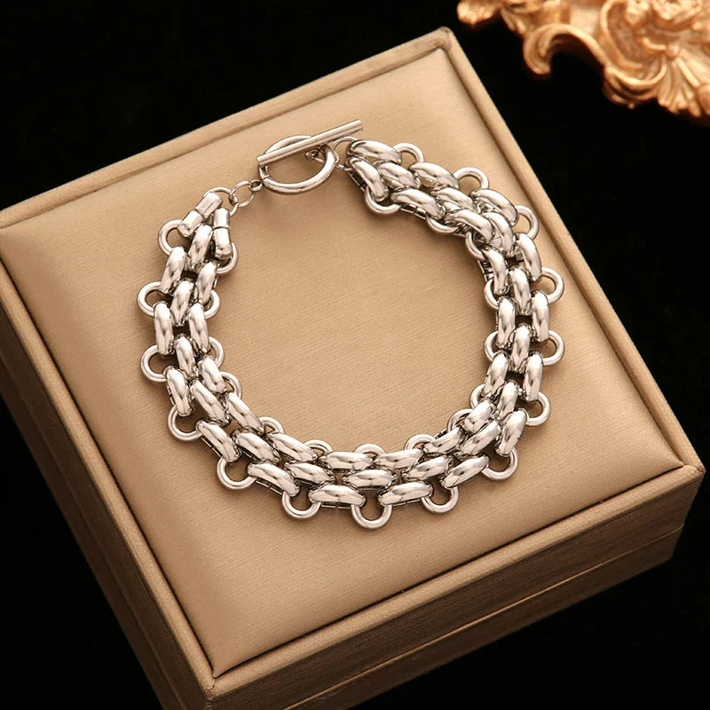Pulseira Maxi em Aço Inox