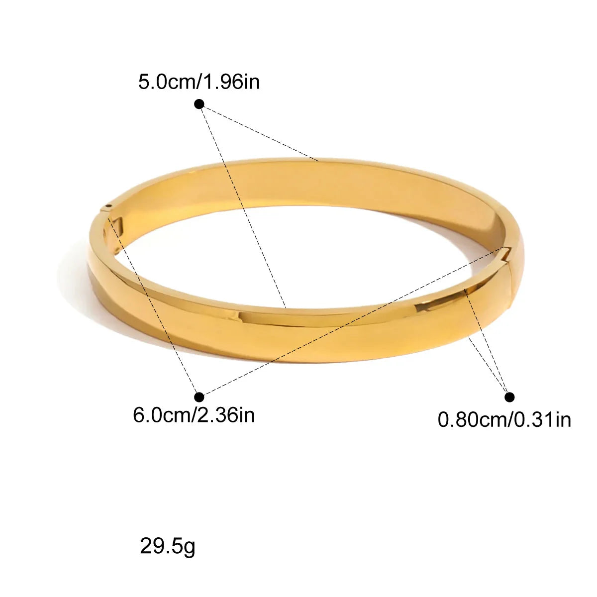 Pulseiras Rígidas em Aço Inoxidável 8cm Circular
