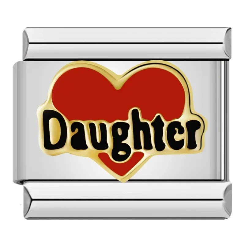 Charms Pulseira Italiana m Aço Inoxidável Daughter