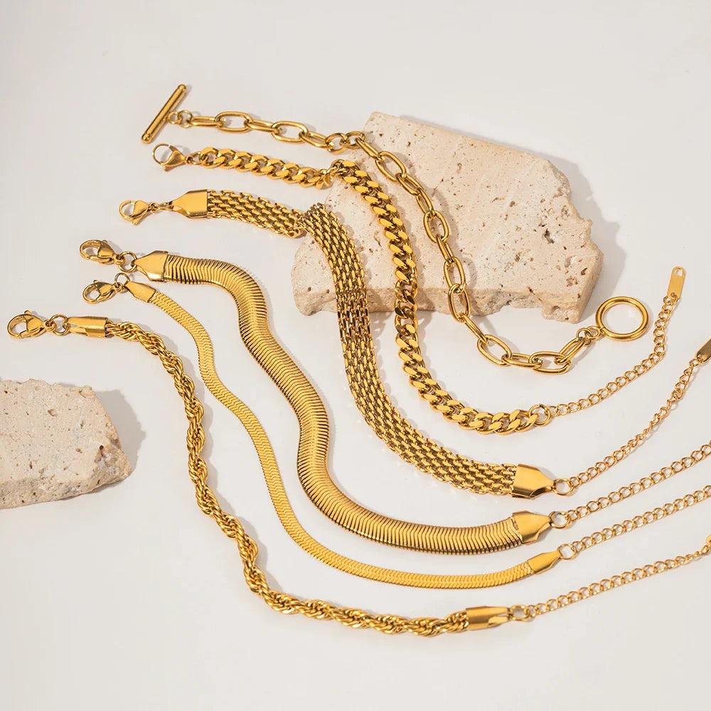 Pulseiras de Corrente em Aço Inox