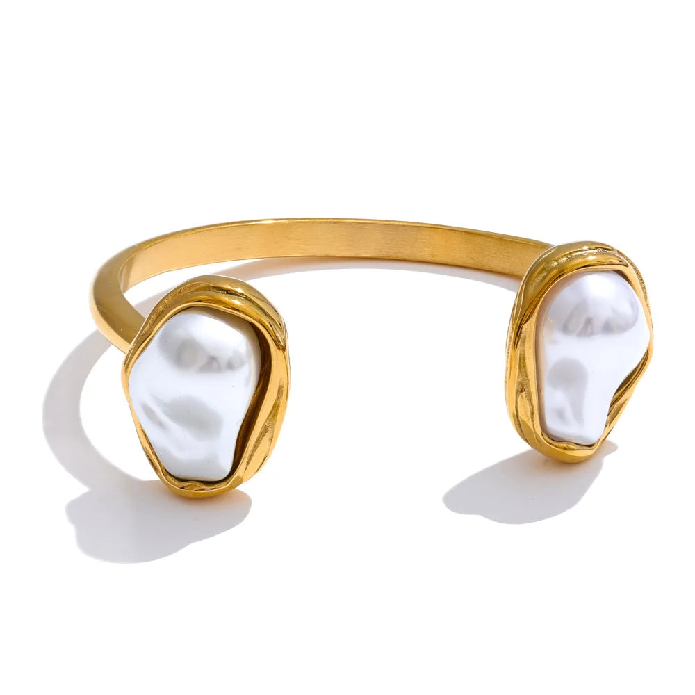 Bangle de Pérola - Aço inoxidável