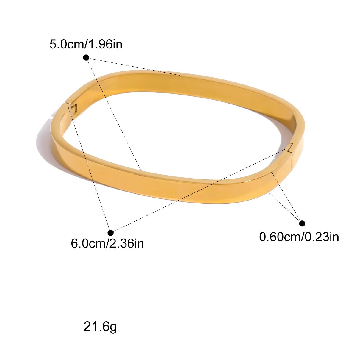 Pulseiras Rígidas em Aço Inoxidável 6cm Quadricular