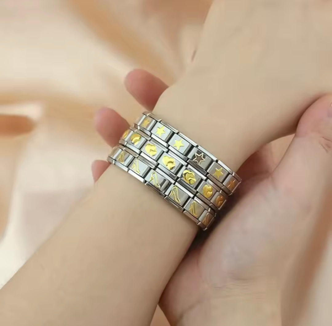 Pulseiras em Aço Inoxidável de Estilo Italiano