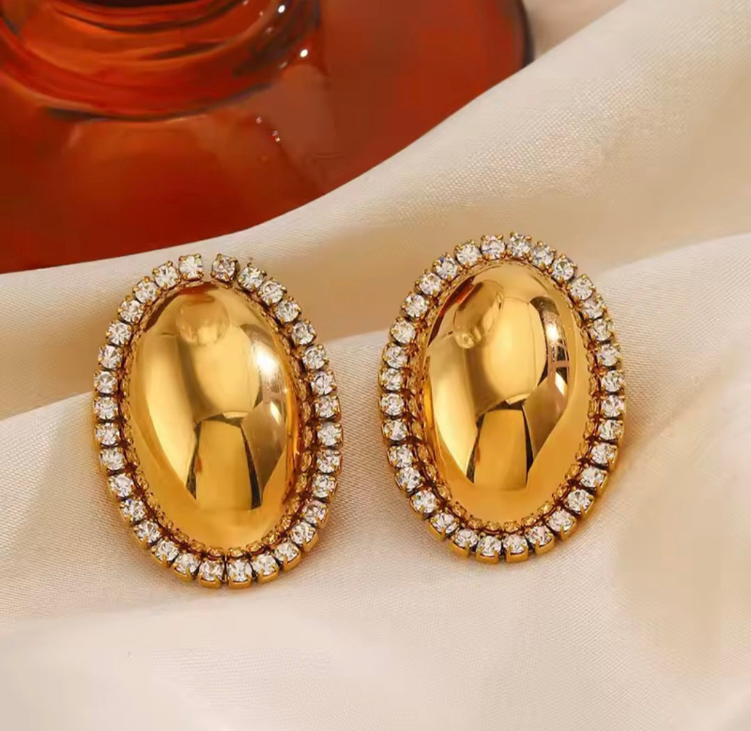 Brincos Ovais de Zircónias