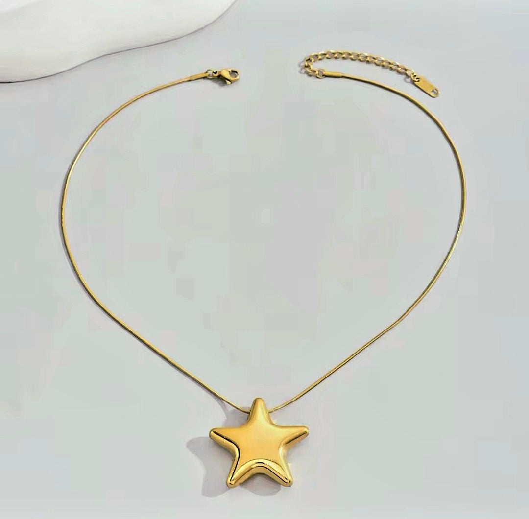Colar Pendente Estrelas em Aço Inoxidável