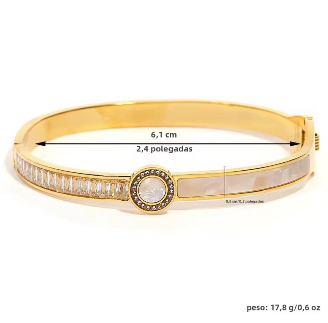 Pulseira Glamorosa em Aço Inoxidável