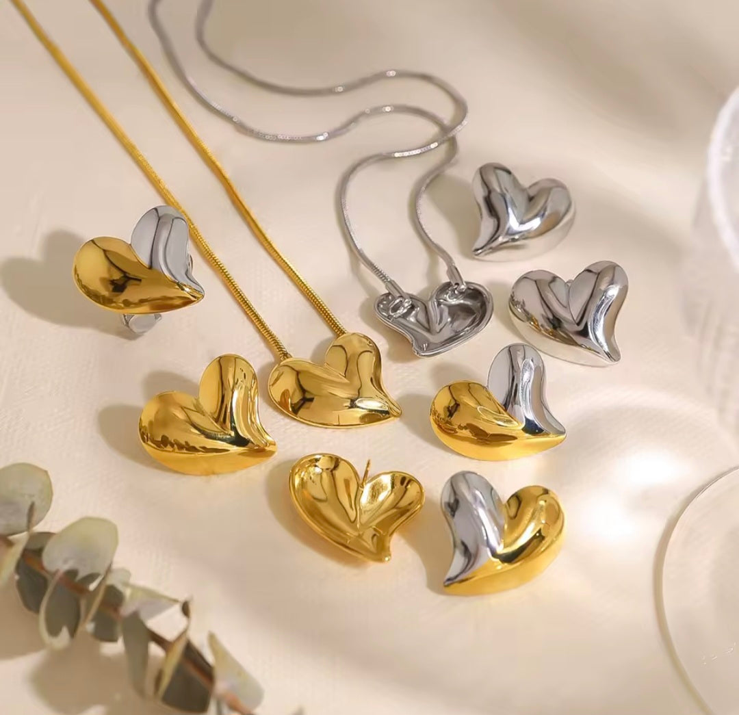 Conjunto Colar e Brinco em Aço Inox