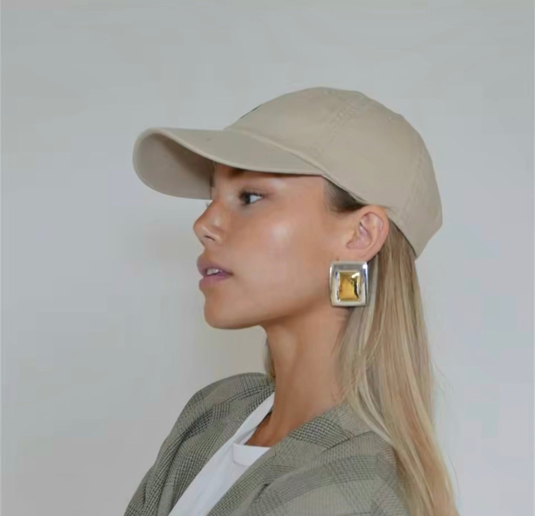 Brincos Square Maxi - Aço inoxidável