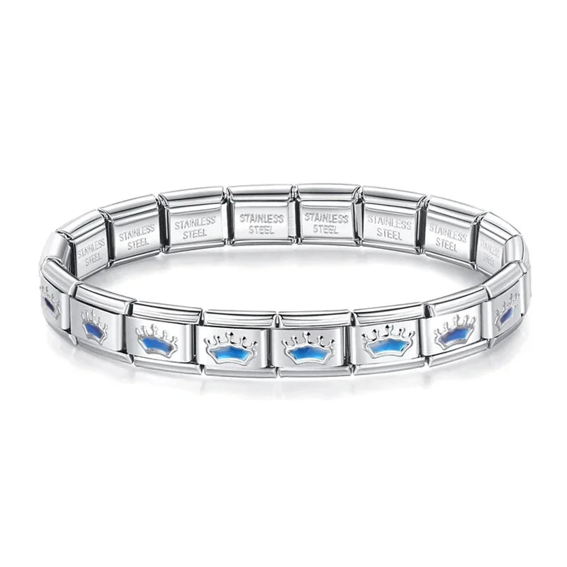 Pulseira Italiana em Aço Inoxidável Coroa