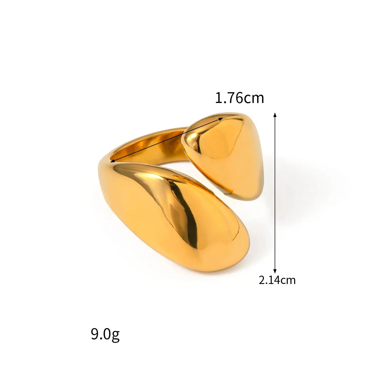 Anel Sofisticado em Aço Inoxidável Dourado