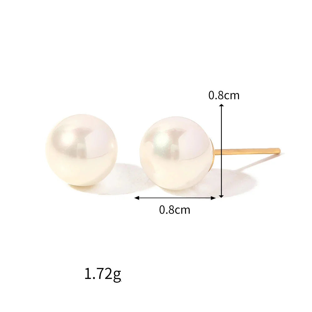 Brincos Femininos Pérola Bolas 0.8cm