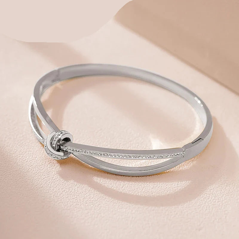 Pulseira Glamorosa em Aço Inoxidável