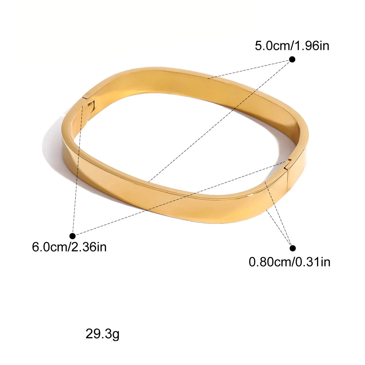 Pulseiras Rígidas em Aço Inoxidável 8cm Quadricular