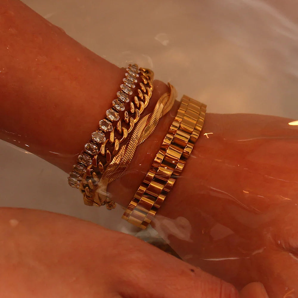 Pulseiras de Corrente em Aço Inoxidável