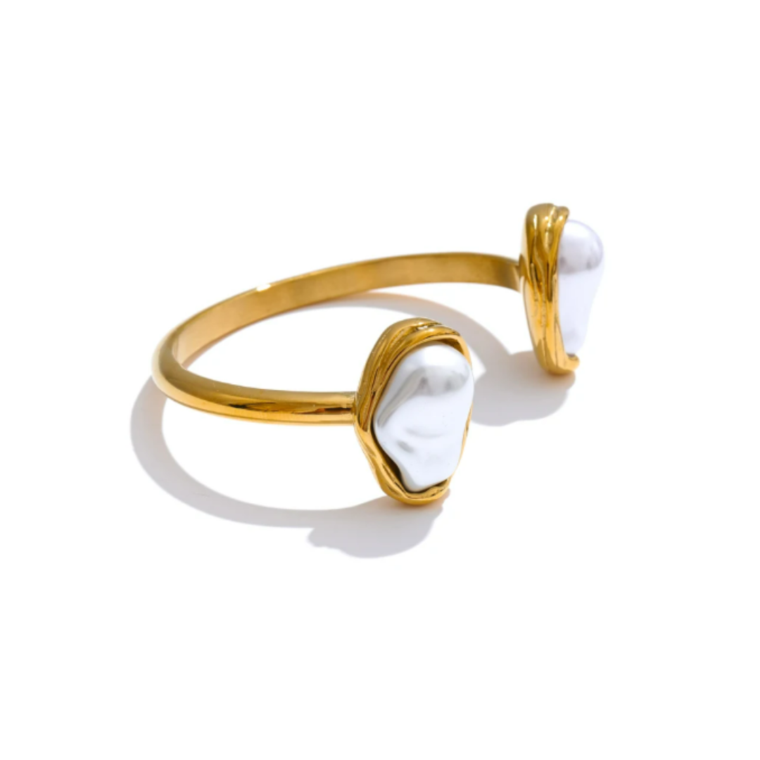 Bangle de Pérola - Aço inoxidável
