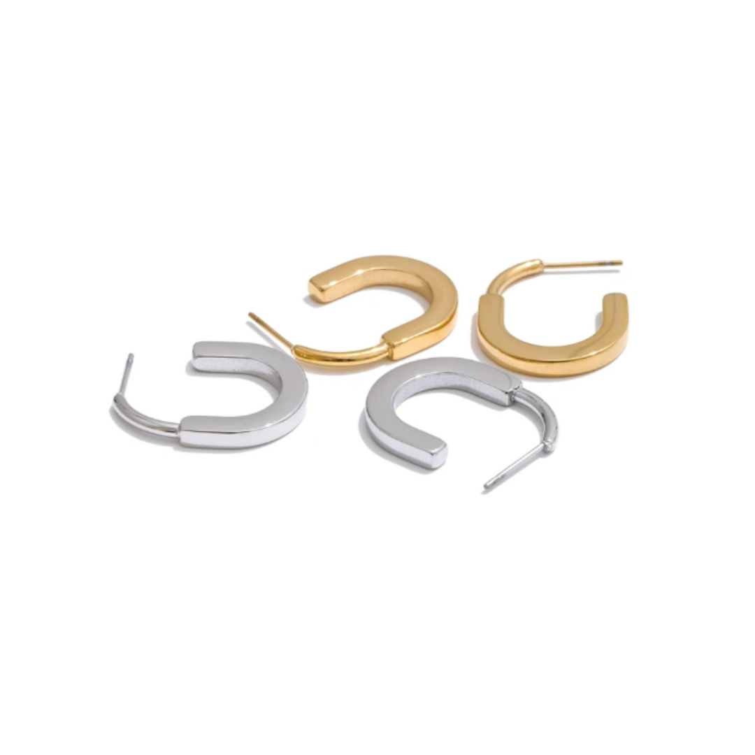 Brincos U-Shape - Aço inoxidável