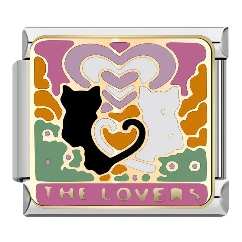 Charms Pulseira Italiana em Aço Inoxidável The Lovers