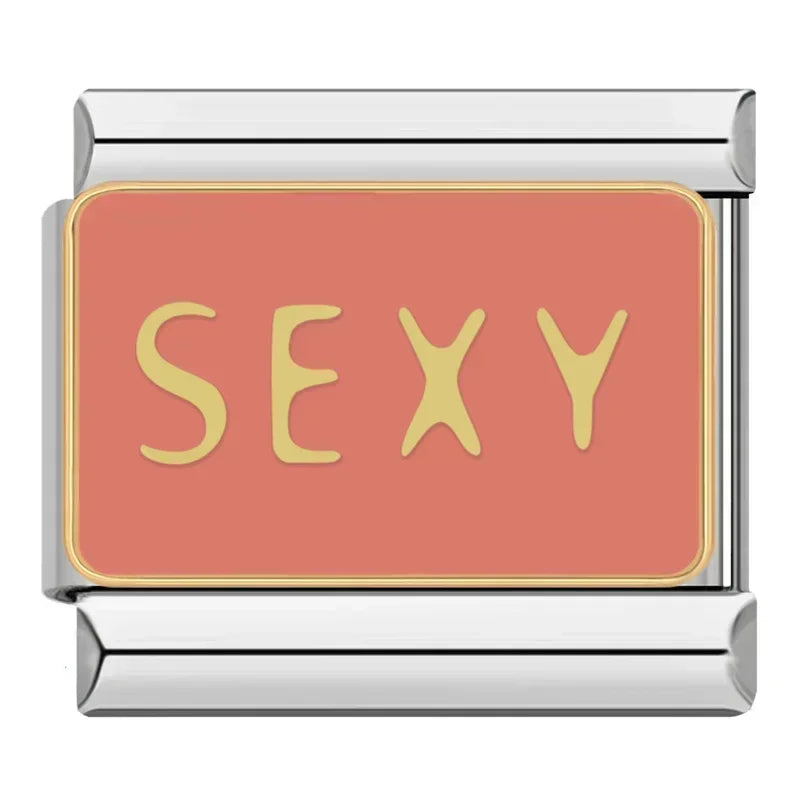 Charm Sexy Pulseira Italiana em Aço Inoxidável