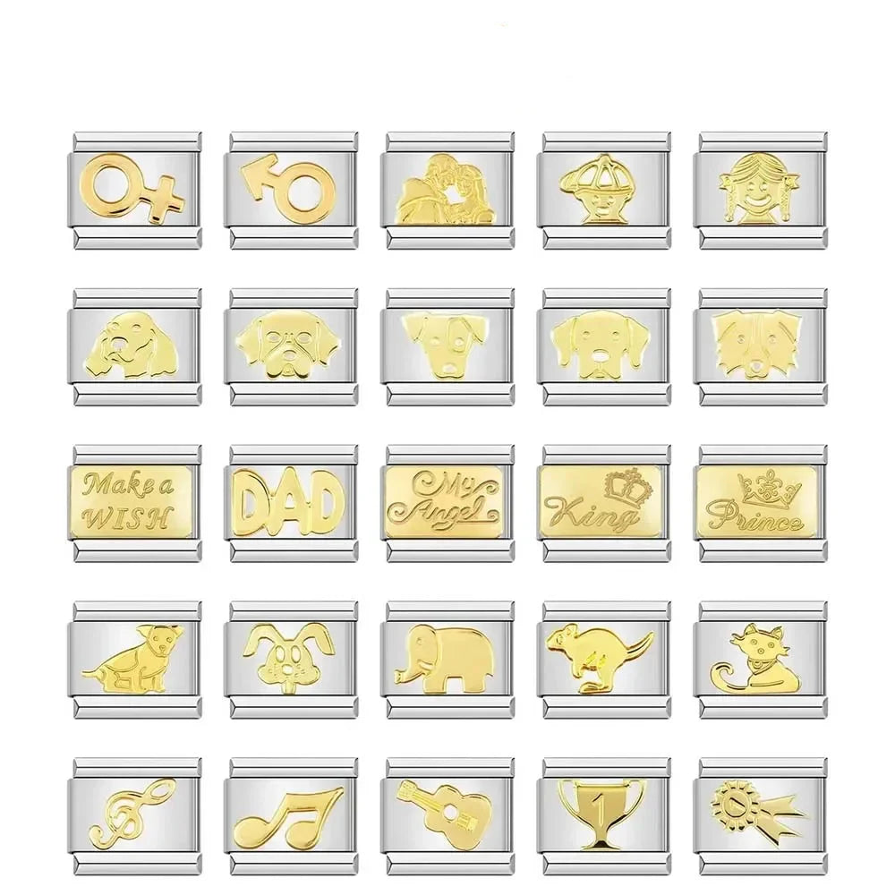 Charms Para Pulseira Italiana em Aço Inoxidável