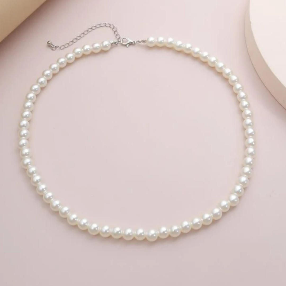 colar de perola feminino sofisticado e elegante, com corrente de aço inox.