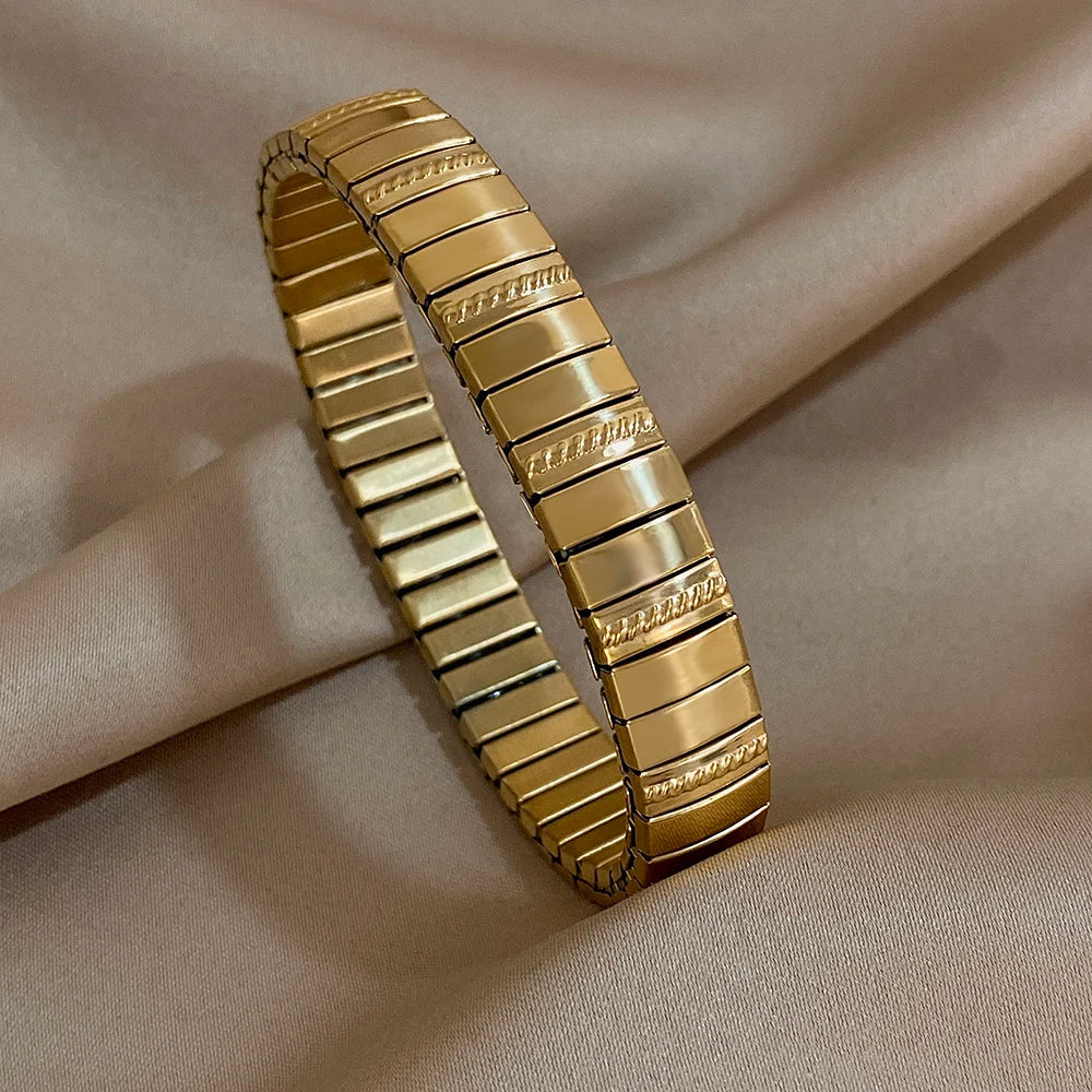 Pulseiras Elásticas em Aço Inoxidável Irregular