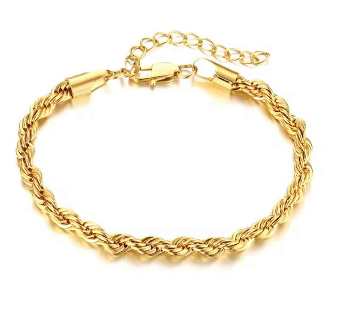 Pulseiras de Corrente em Aço Inox Corrente Torcida
