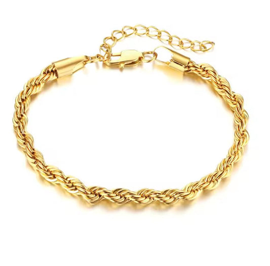 Pulseiras de Corrente em Aço Inox Corrente Torcida