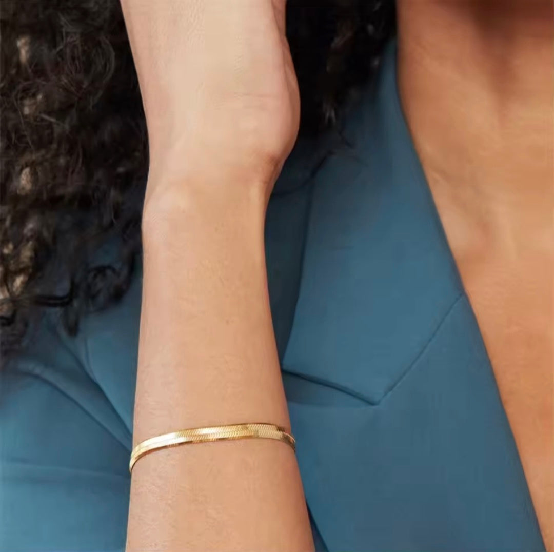 Pulseiras de Corrente em Aço Inox Corrente Espinha de Peixe