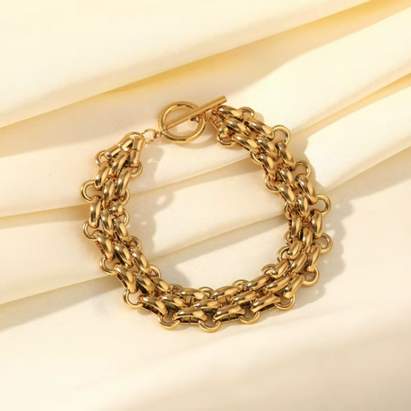 Pulseira Maxi em Aço Inoxidável