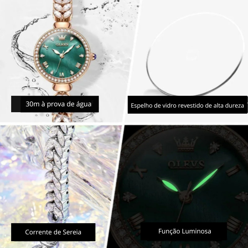 Relógio Feminino Elegante em Aço Inoxidável